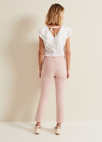 Phase Eight Lindsey Cropped Straight Leg Trousers Pink USA | 0965184-WM